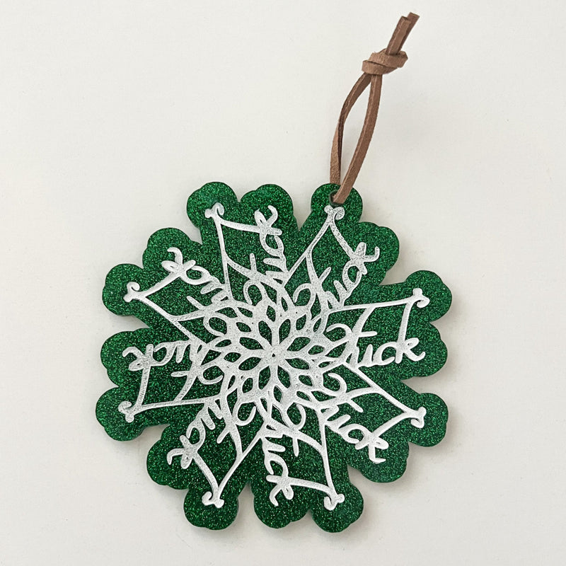 Ornament: Fuckflake - Glitter Acrylic Engraved
