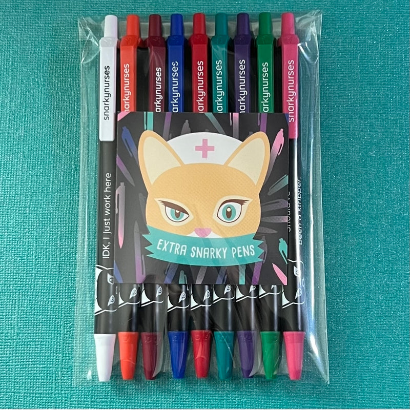 Snarky Pens: PACU Pen Set - Set of 9 Pens – snarkynurses