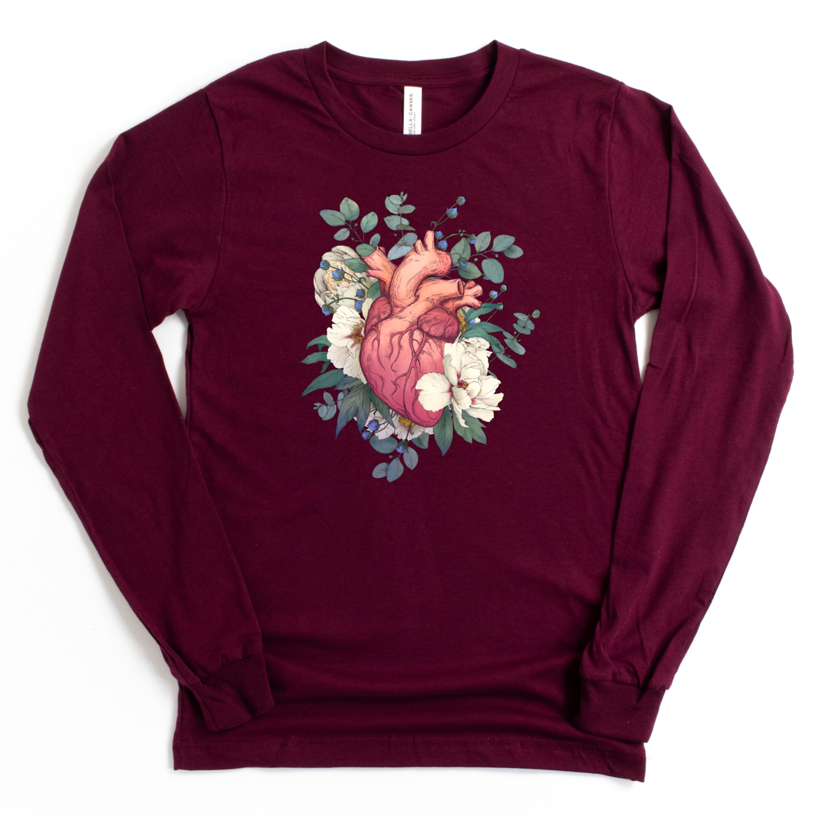 Floral Anatomical Heart - Long Sleeve