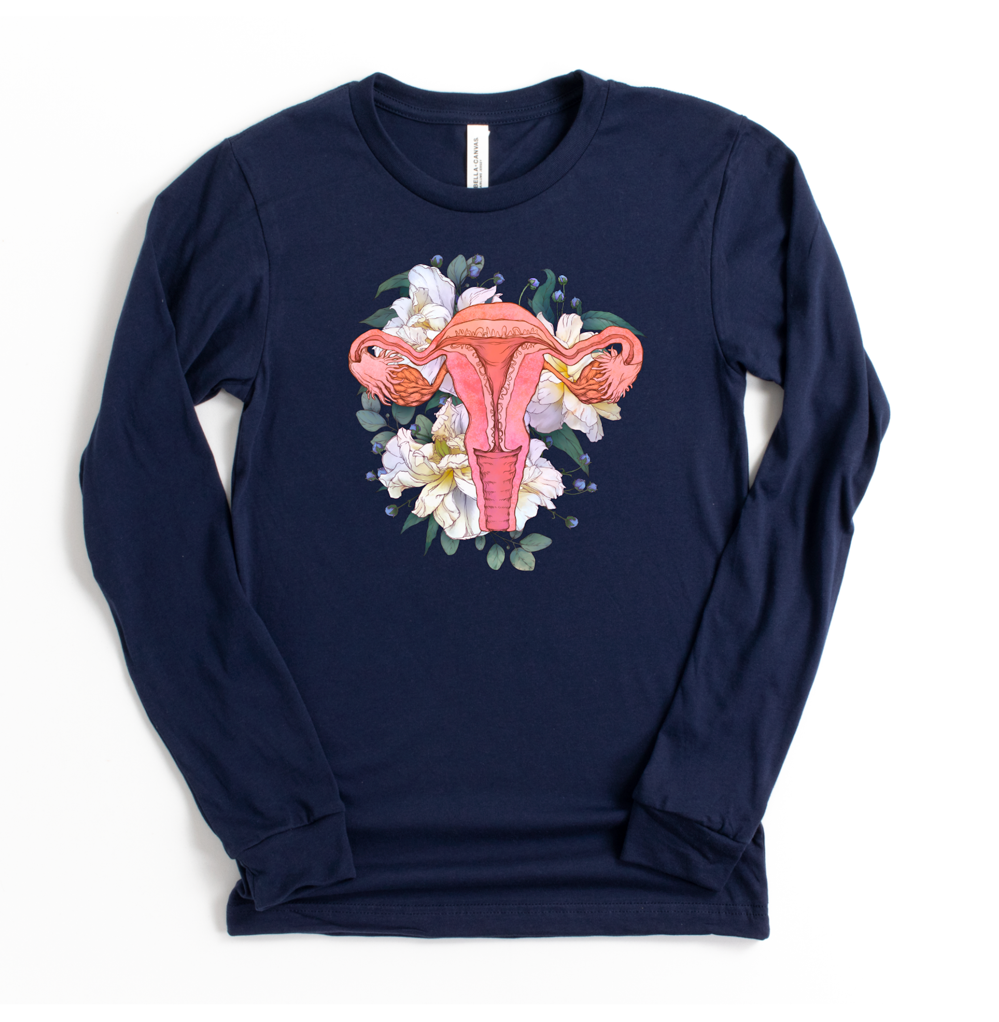 Floral Anatomical Uterus - Long Sleeve