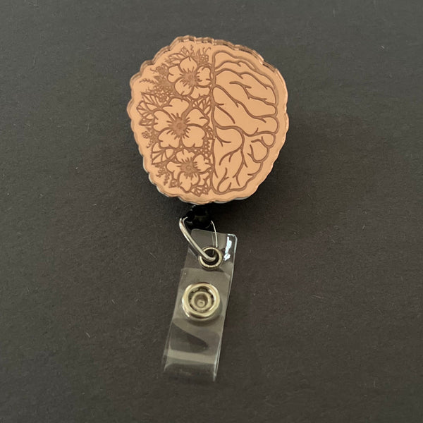 Mirrored Badge Reel: Floral Brain