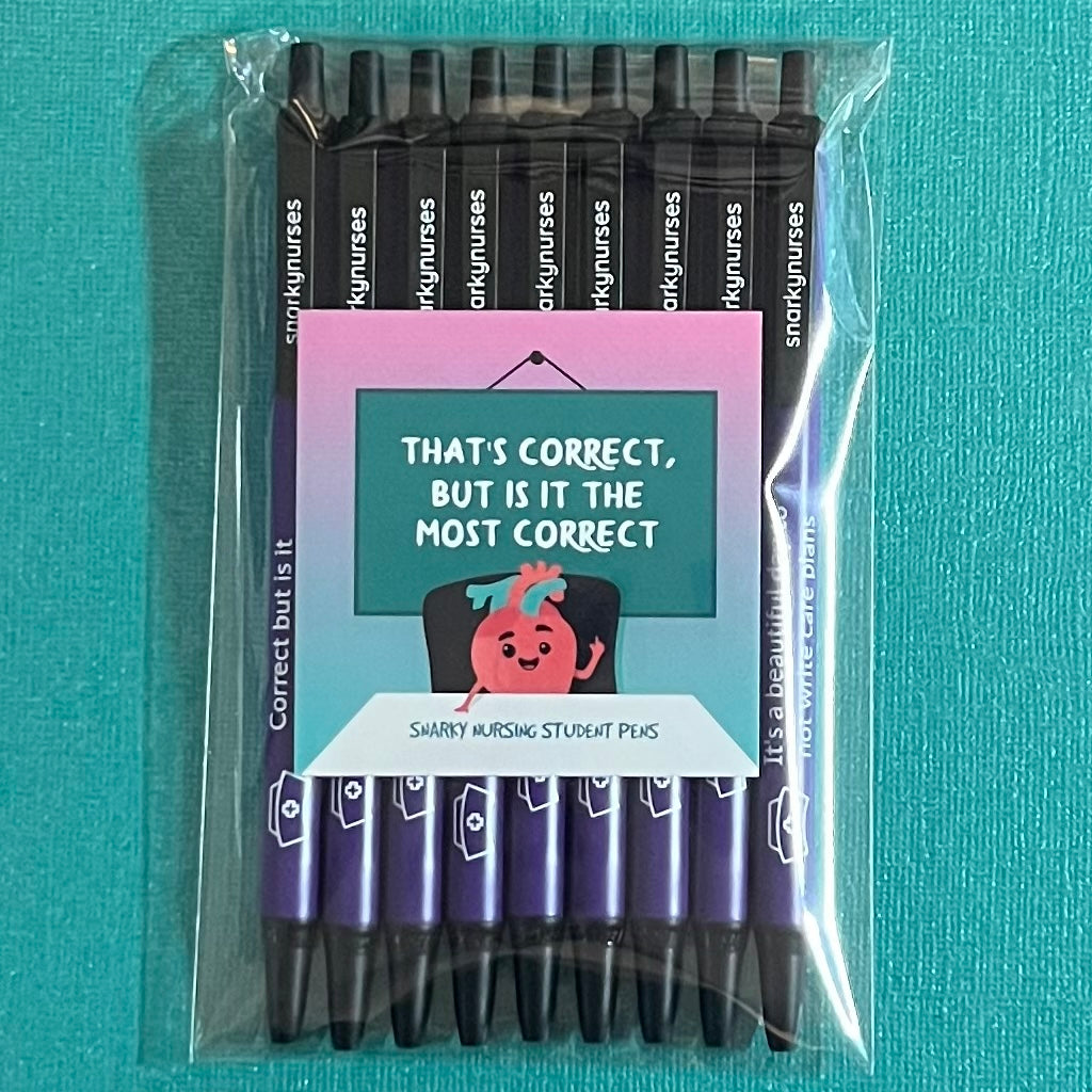 Snarky Pens: Nursing School (Set of 9 Pens)