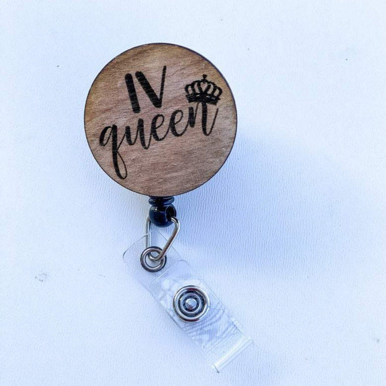 Wooden Badge Reel: IV Queen