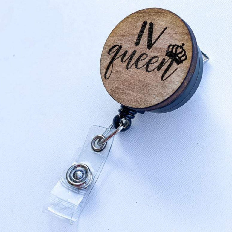 Wooden Badge Reel: IV Queen