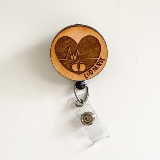 Wooden Badge Reel: L&D Nurse