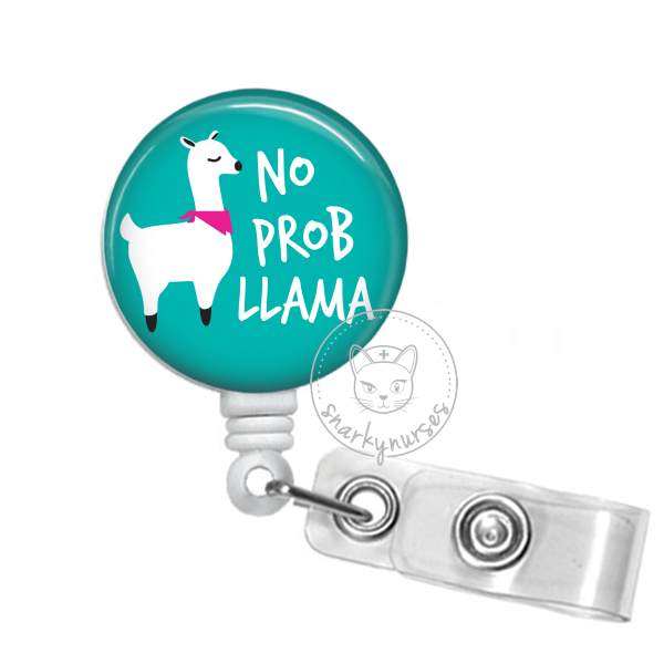 Retractable Badge Reel No Prob Llama Badge Holder With Swivel Clip