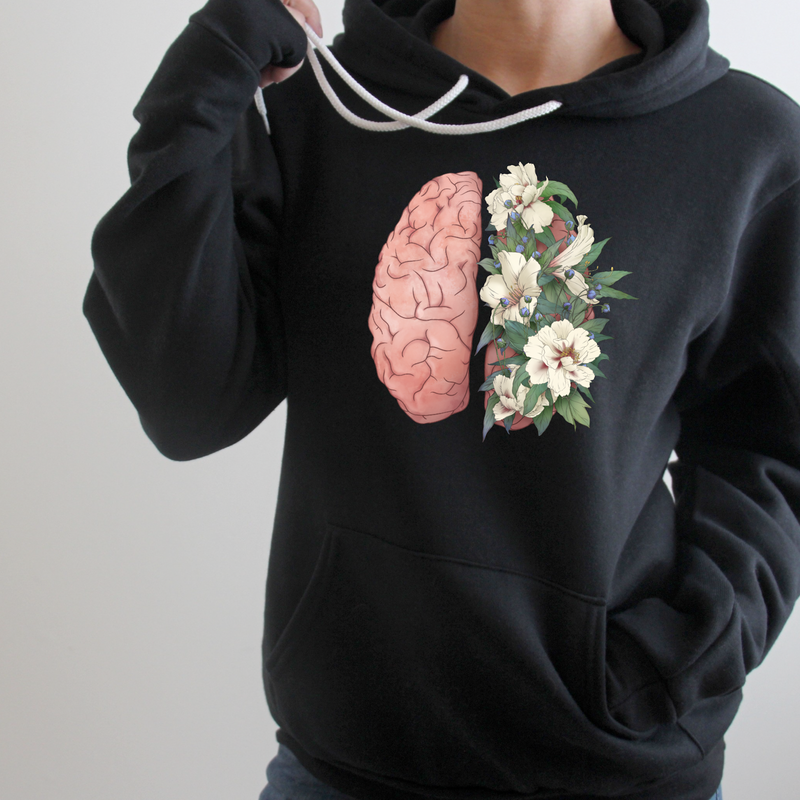 Hoodie: Floral Brain