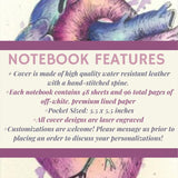 Leather Notebook: Floral Heart