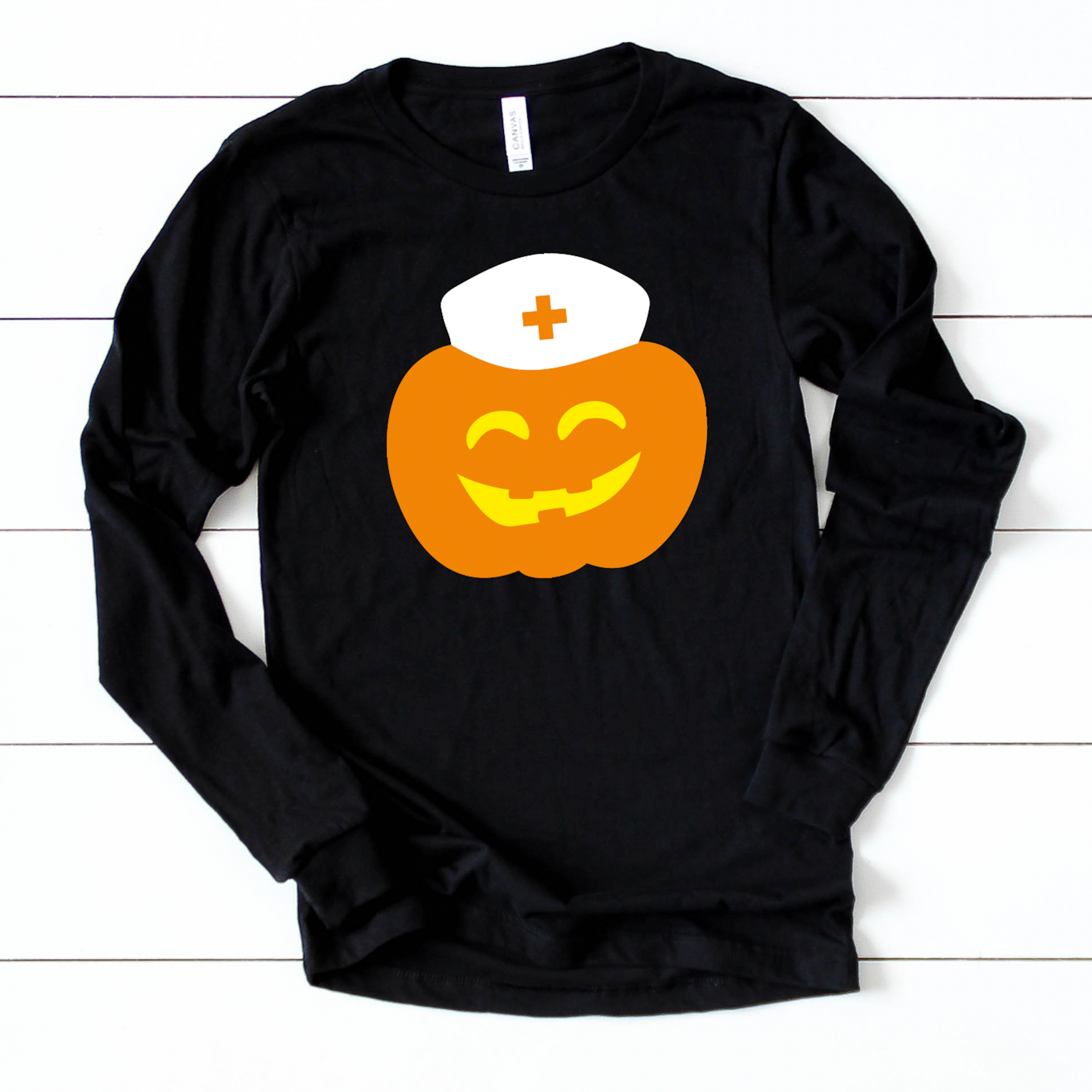 Smiling Nurse Jackolantern - Long Sleeve