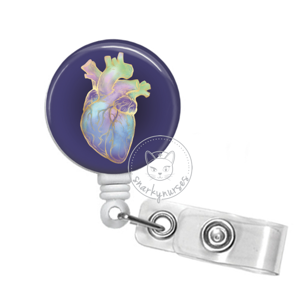 Badge Reel: Blue Opal Heart