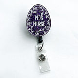 Glitter Badge Reel: Peds Egg