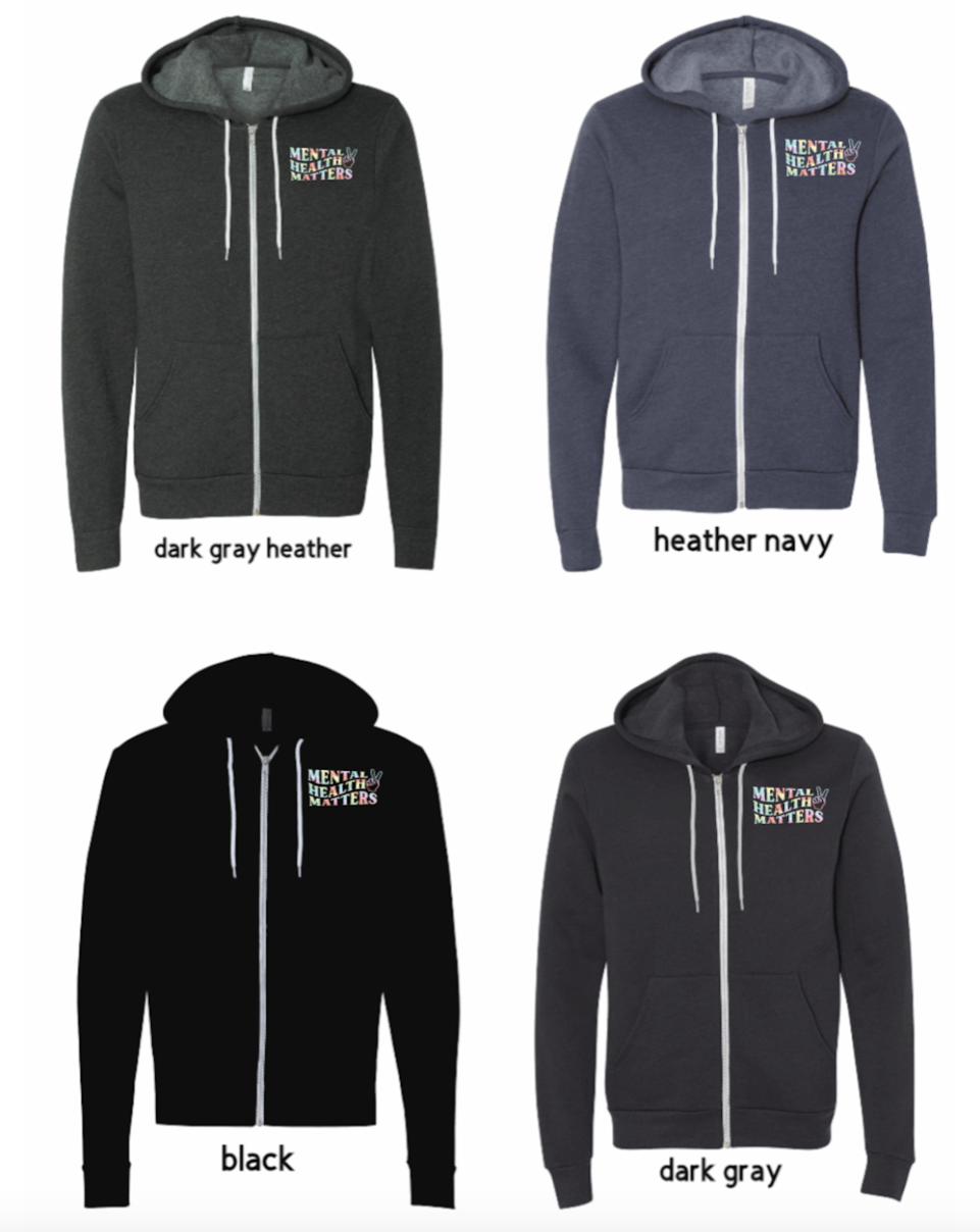 Full-Zip Hoodie: Mental Health Matters [Watercolor]