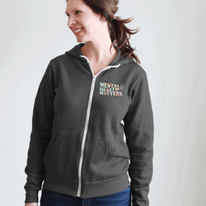 Full-Zip Hoodie: Mental Health Matters [Watercolor]