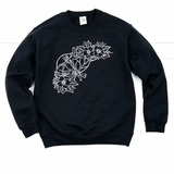 Sweatshirt: Floral Liver