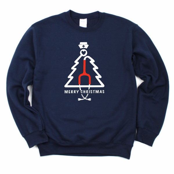 Sweatshirt: Stethoscope Christmas Tree