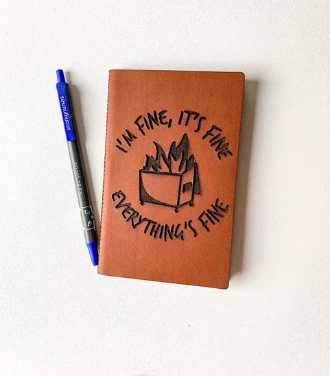Leather Notebook: Dumpster Fire
