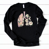 Floral Anatomical Lungs - Long Sleeve