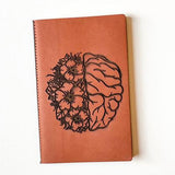 Leather Notebook: Floral Brain