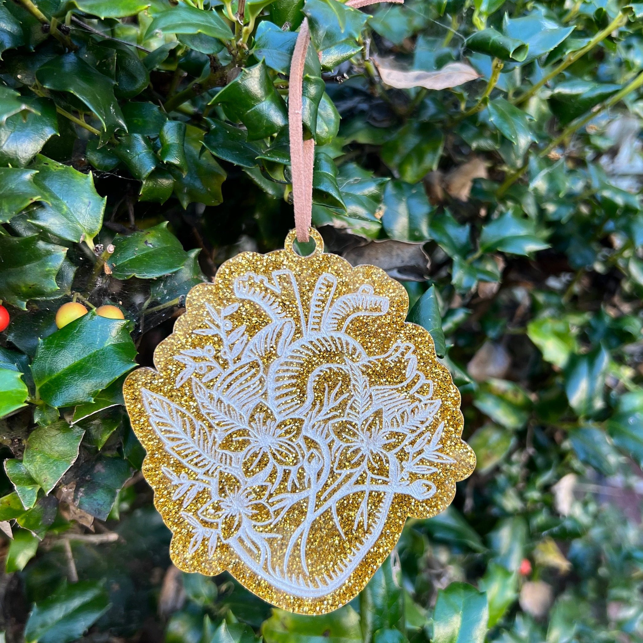 Ornament: Anatomical Organs - Glitter Acrylic Engraved
