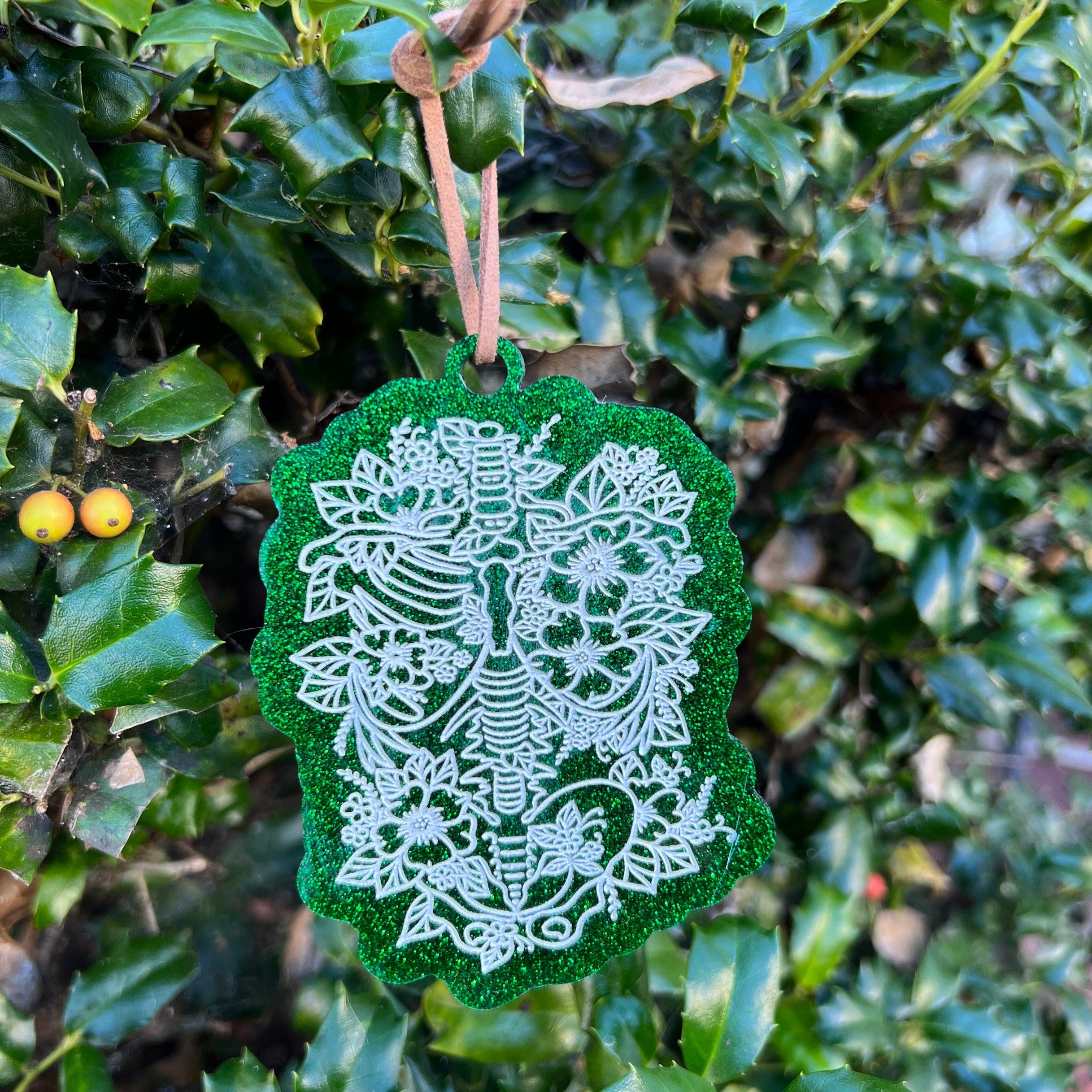 Ornament: Anatomical Organs - Glitter Acrylic Engraved