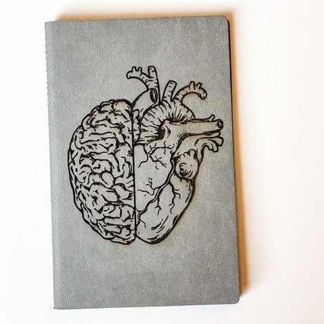 Leather Notebook: Heart & Brain