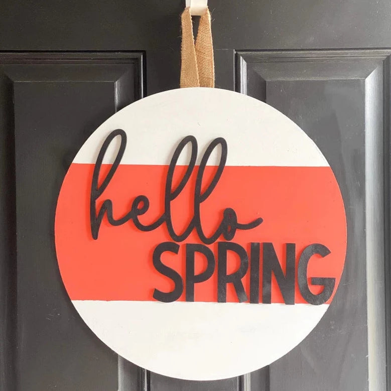 Door Hanger Sign: Hello Spring