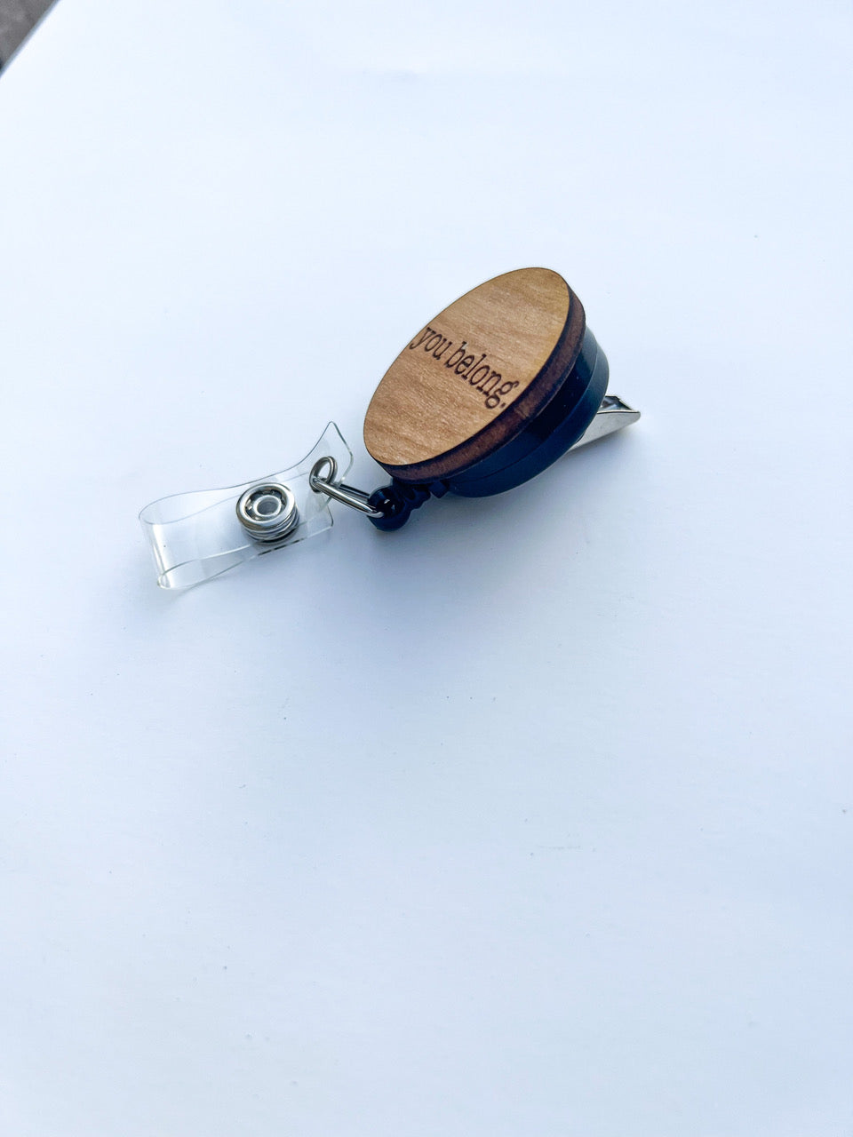 Wooden Badge Reel: You Belong