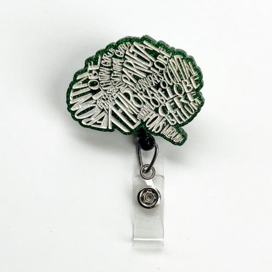 Floral Brain Badge Reel Rose Gold Badge Reel Neurology Neuro Badge Reel RN  Badge Reel Anatomy Badge Pulmonology Badge Nurse Gift 