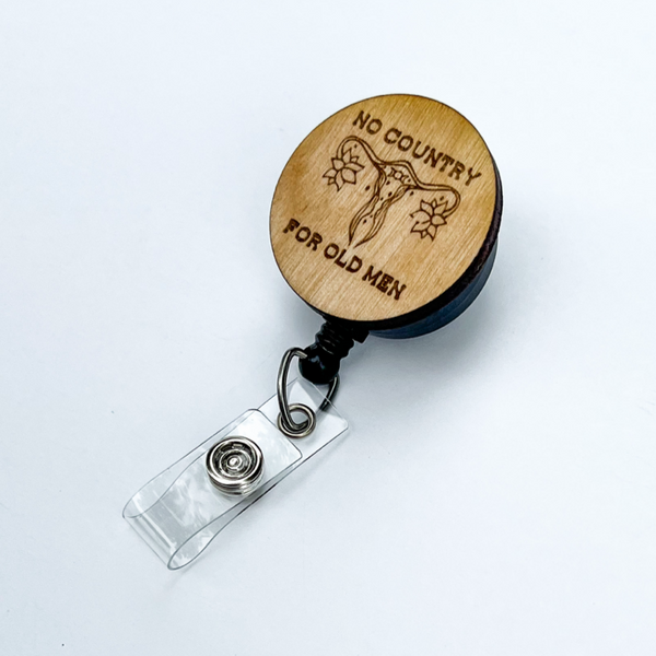 Wooden Badge Reel: No Country for Old Men
