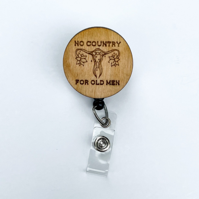 Wooden Badge Reel: No Country for Old Men