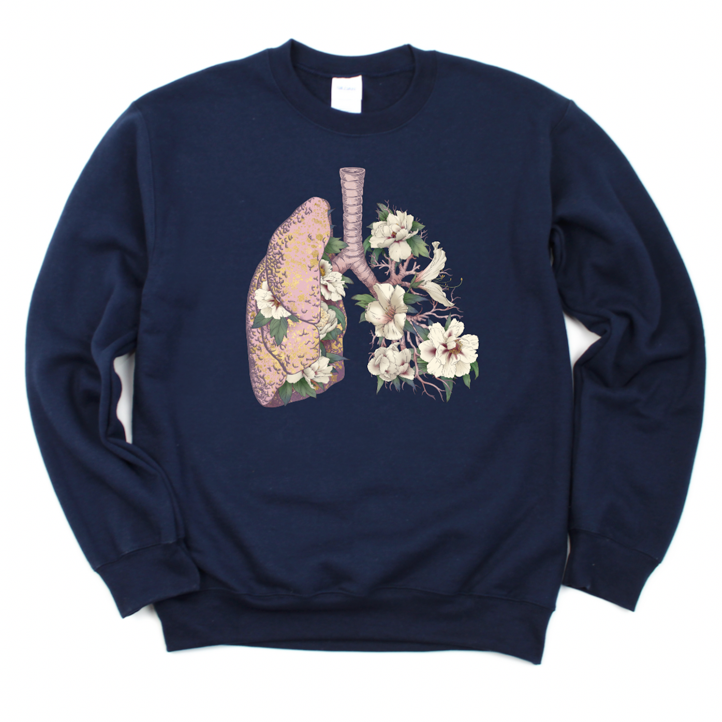 Sweatshirt: Floral Anatomical Lungs