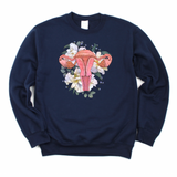 Sweatshirt: Floral Anatomical Uterus