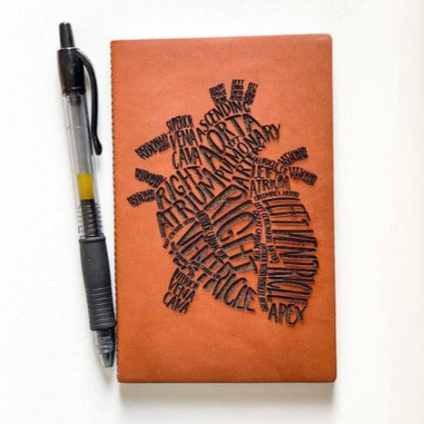 Leather Notebook: Word Heart