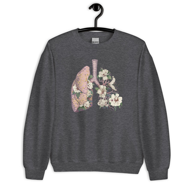 Sweatshirt: Floral Anatomical Lungs