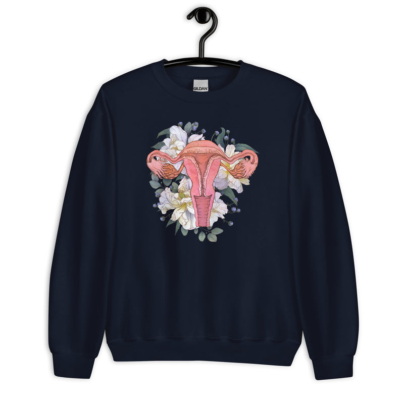 Sweatshirt: Floral Anatomical Uterus