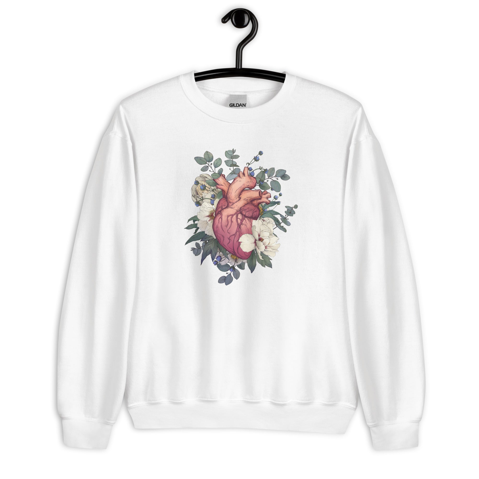 Sweatshirt: Floral Anatomical Heart