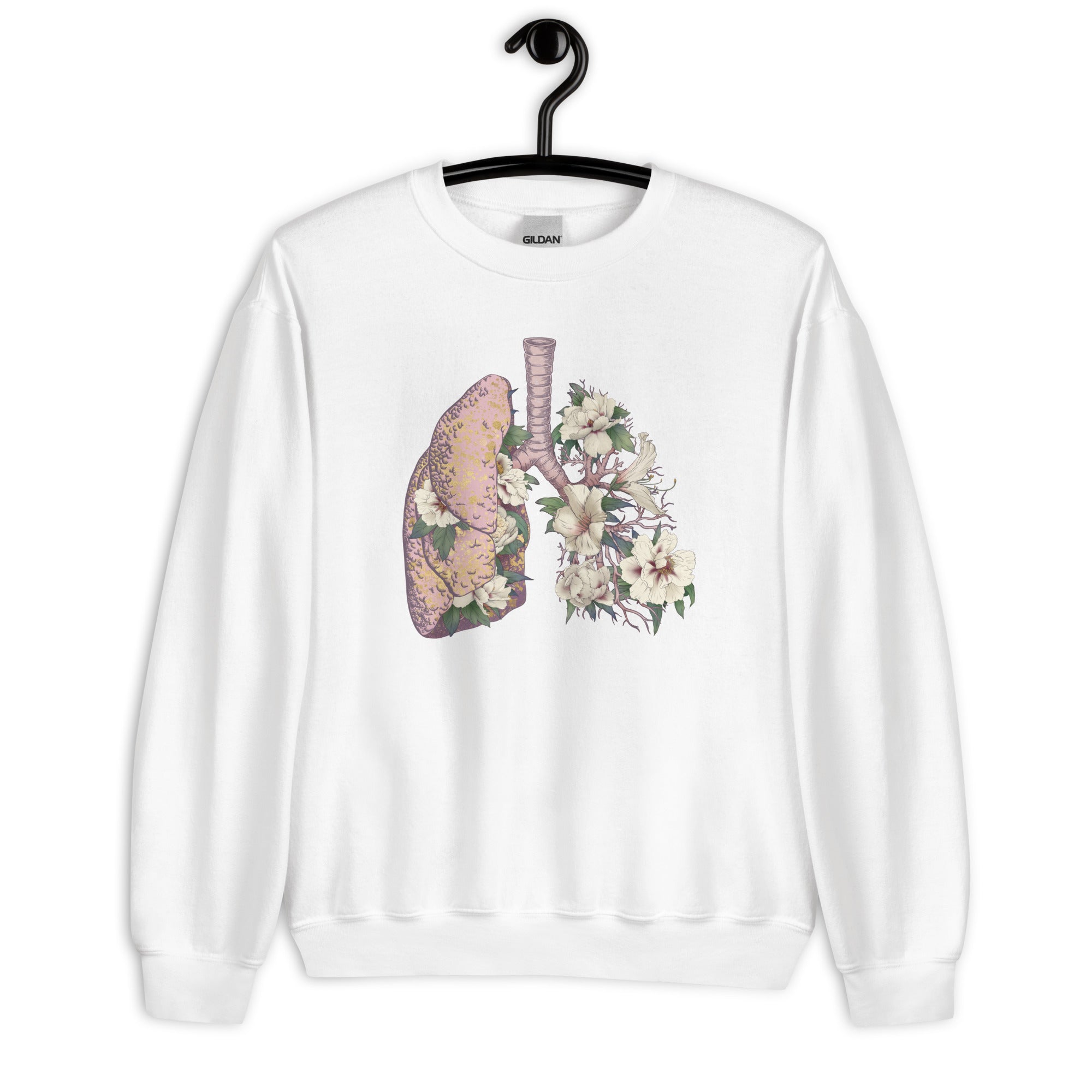 Sweatshirt: Floral Anatomical Lungs