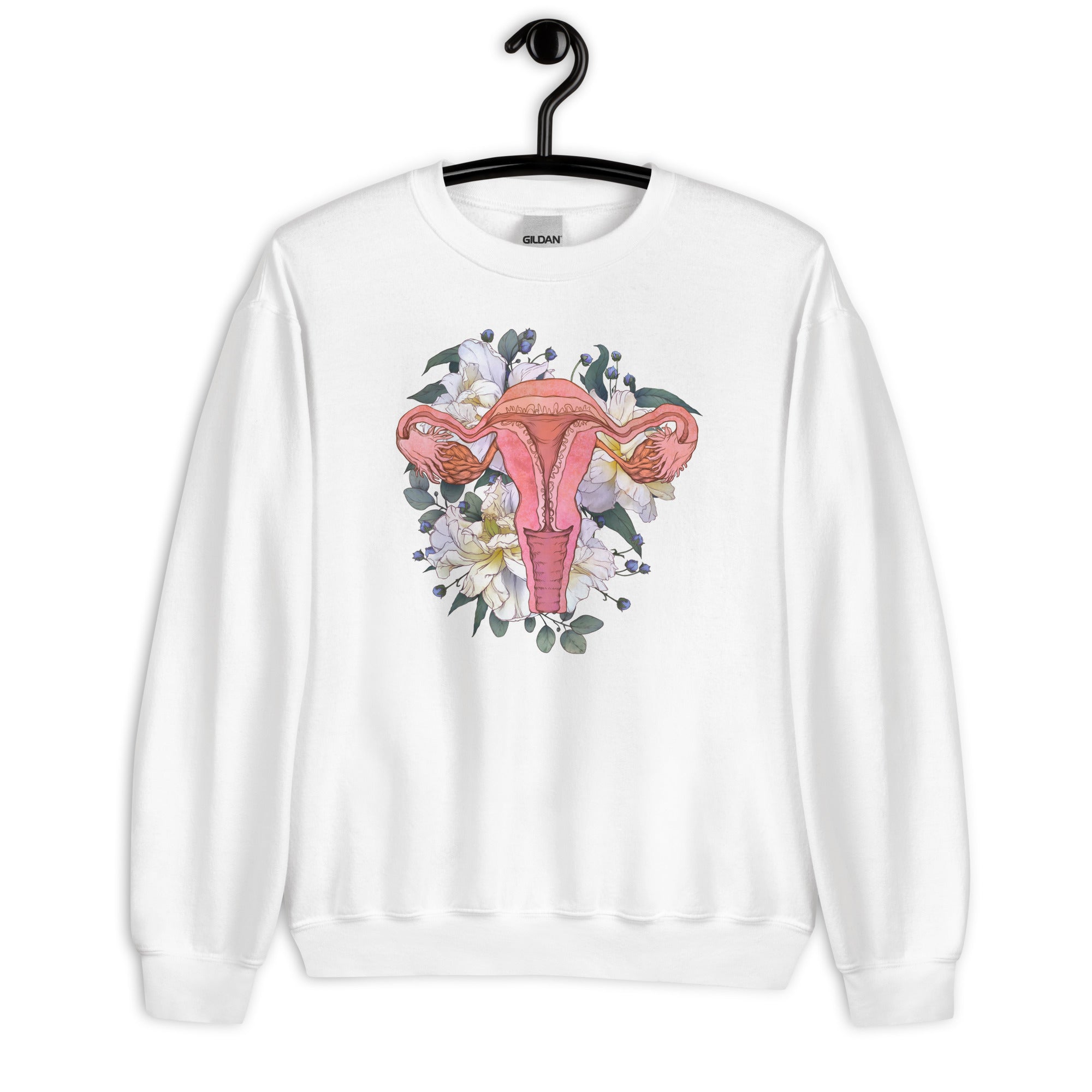Sweatshirt: Floral Anatomical Uterus